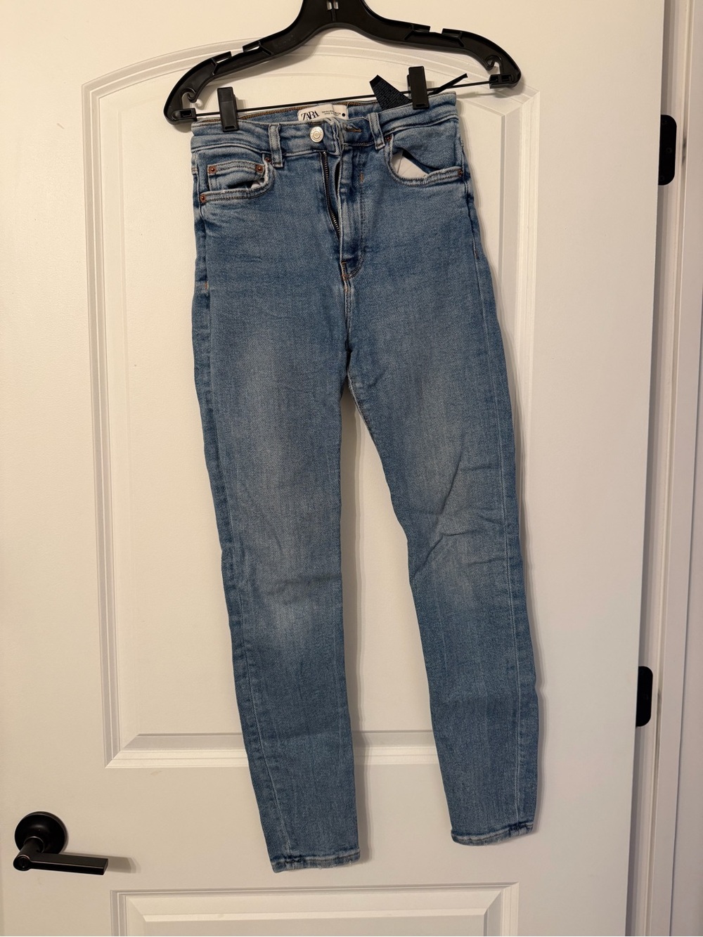 Zara Light Wash High-Rise Slim Jeans